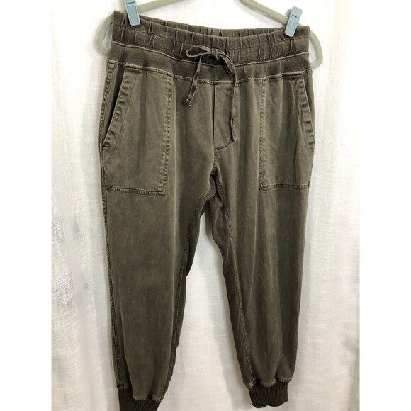 Standard James Perse Pants Women 2| M Olive Jogger Mixed Media Casual Utility - Picture 6 of 15
